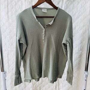 Aerie Offline Waffle Henley long-sleeve shirt